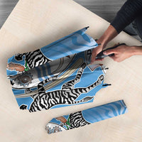 Botswana Cricket Custom Umbrella Baggy Blues Zebra Skins Pattern - Wonder Print Shop