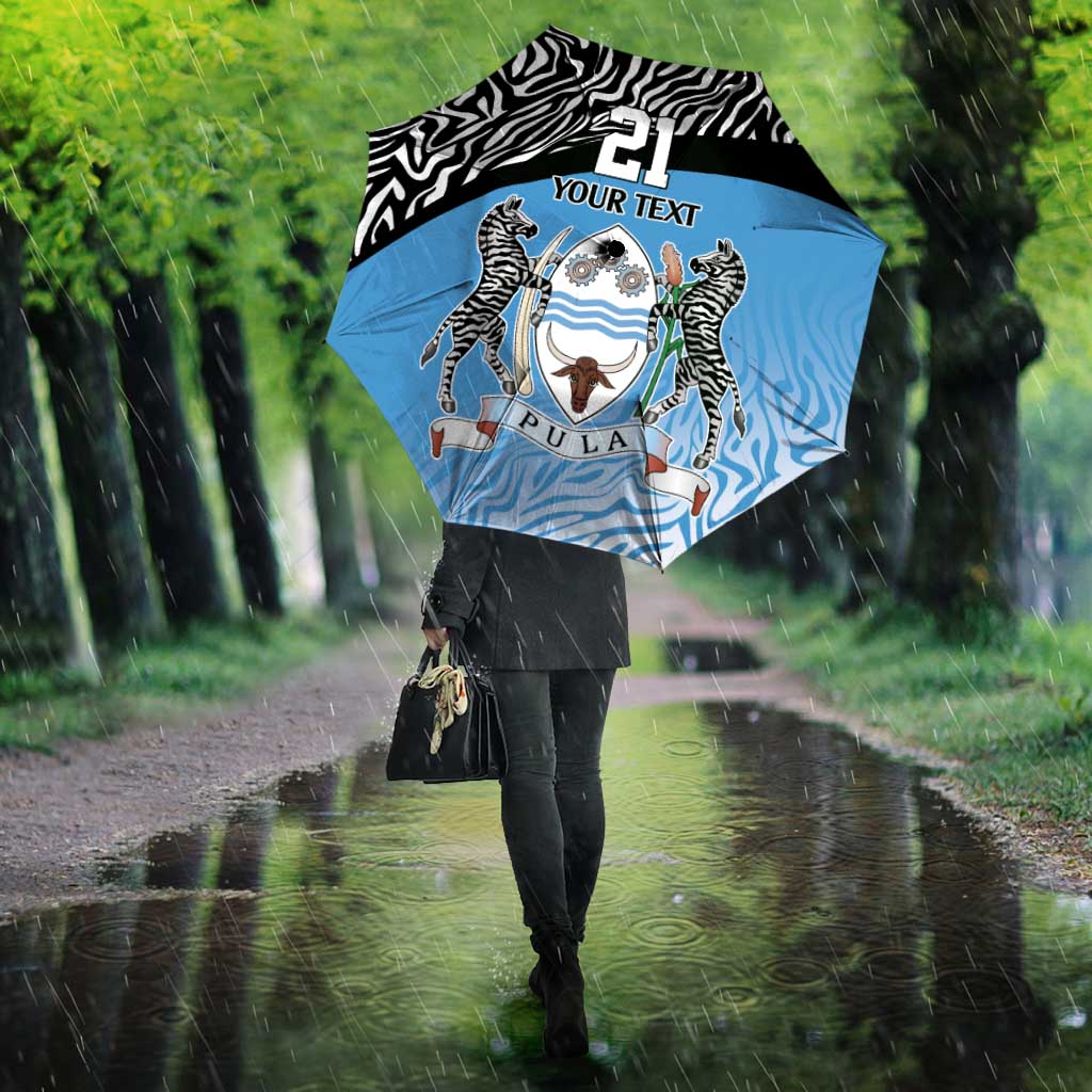 Botswana Cricket Custom Umbrella Baggy Blues Zebra Skins Pattern - Wonder Print Shop