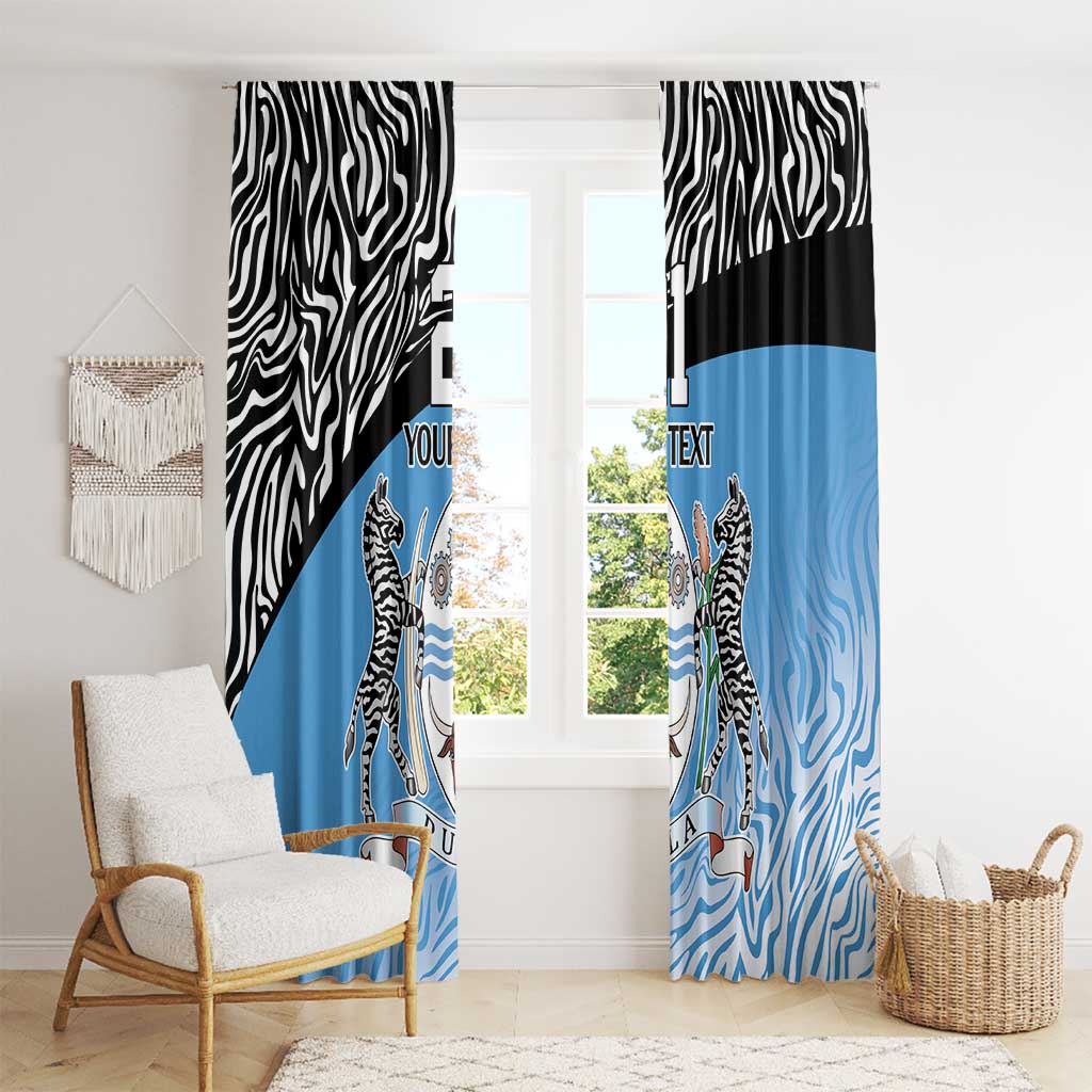 Botswana Cricket Custom Window Curtain Baggy Blues Zebra Skins Pattern - Wonder Print Shop