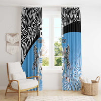 Botswana Cricket Custom Window Curtain Baggy Blues Zebra Skins Pattern - Wonder Print Shop