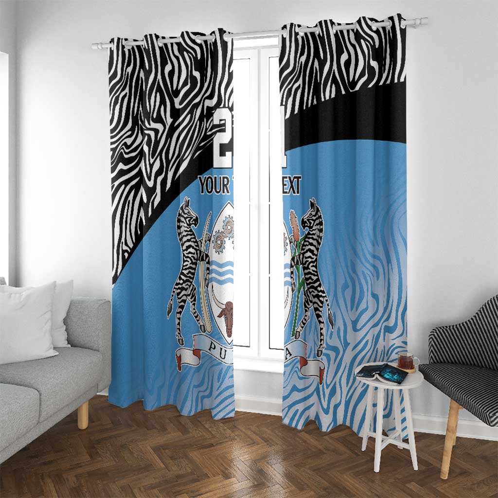 Botswana Cricket Custom Window Curtain Baggy Blues Zebra Skins Pattern - Wonder Print Shop