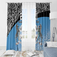 Botswana Cricket Custom Window Curtain Baggy Blues Zebra Skins Pattern - Wonder Print Shop