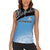 Botswana Cricket Custom Women Sleeveless Polo Shirt Baggy Blues Zebra Skins Pattern - Wonder Print Shop