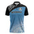 Botswana Cricket Custom Zipper Polo Shirt Baggy Blues Zebra Skins Pattern - Wonder Print Shop