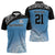 Botswana Cricket Custom Zipper Polo Shirt Baggy Blues Zebra Skins Pattern - Wonder Print Shop