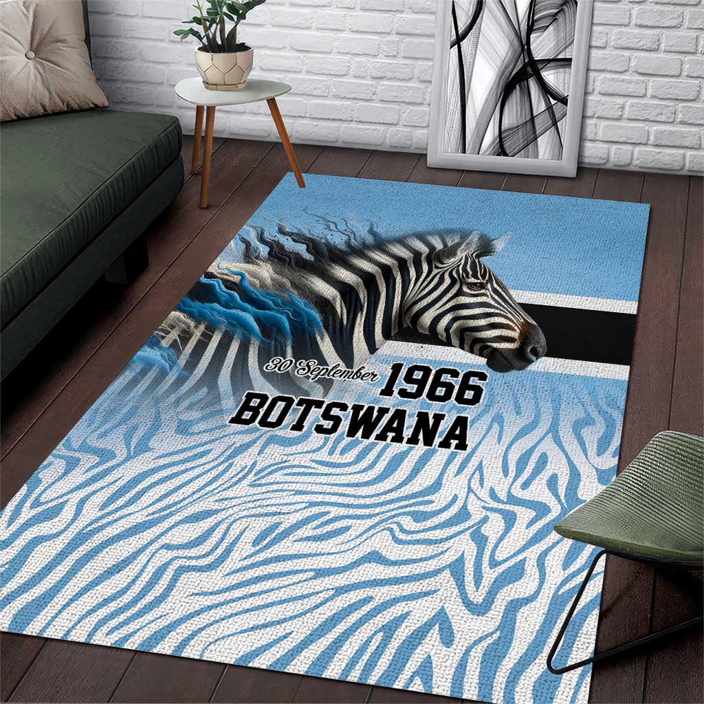 Botswana Independence Day 1966 Area Rug Tribal Zebra Skins Pattern - Wonder Print Shop