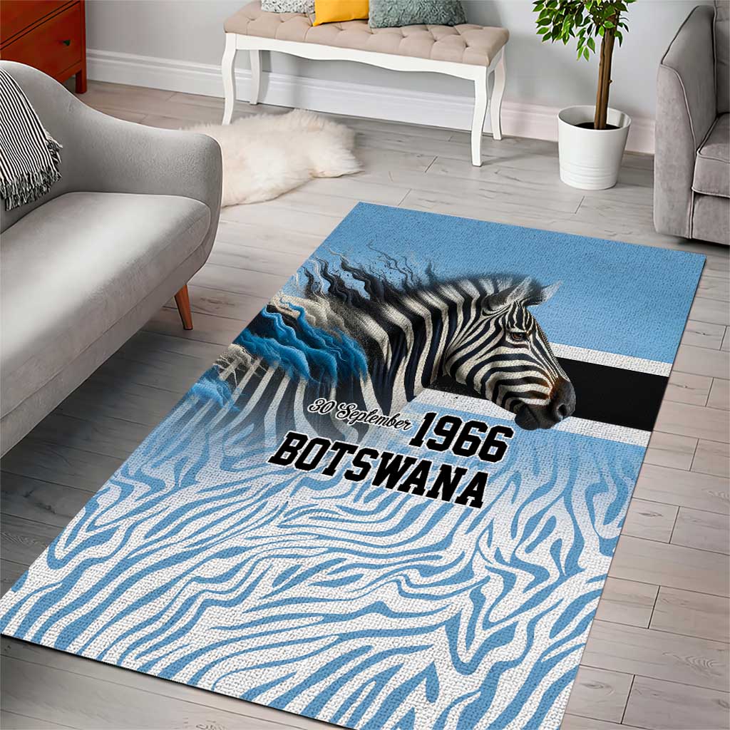 Botswana Independence Day 1966 Area Rug Tribal Zebra Skins Pattern - Wonder Print Shop