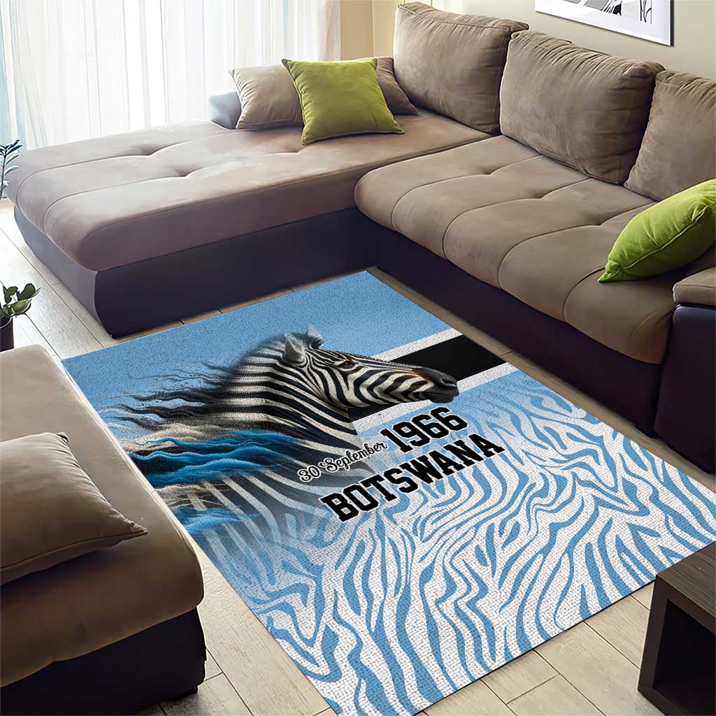 Botswana Independence Day 1966 Area Rug Tribal Zebra Skins Pattern - Wonder Print Shop