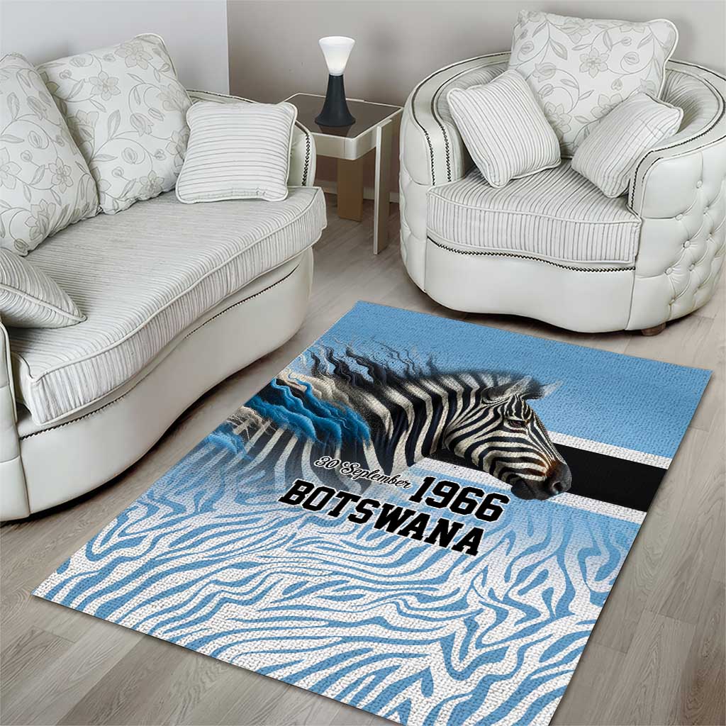 Botswana Independence Day 1966 Area Rug Tribal Zebra Skins Pattern - Wonder Print Shop
