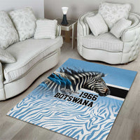 Botswana Independence Day 1966 Area Rug Tribal Zebra Skins Pattern - Wonder Print Shop