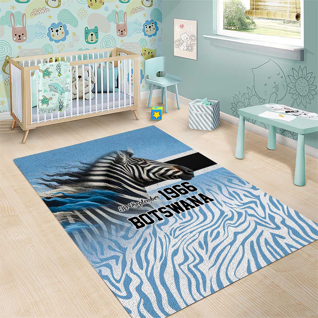 Botswana Independence Day 1966 Area Rug Tribal Zebra Skins Pattern - Wonder Print Shop