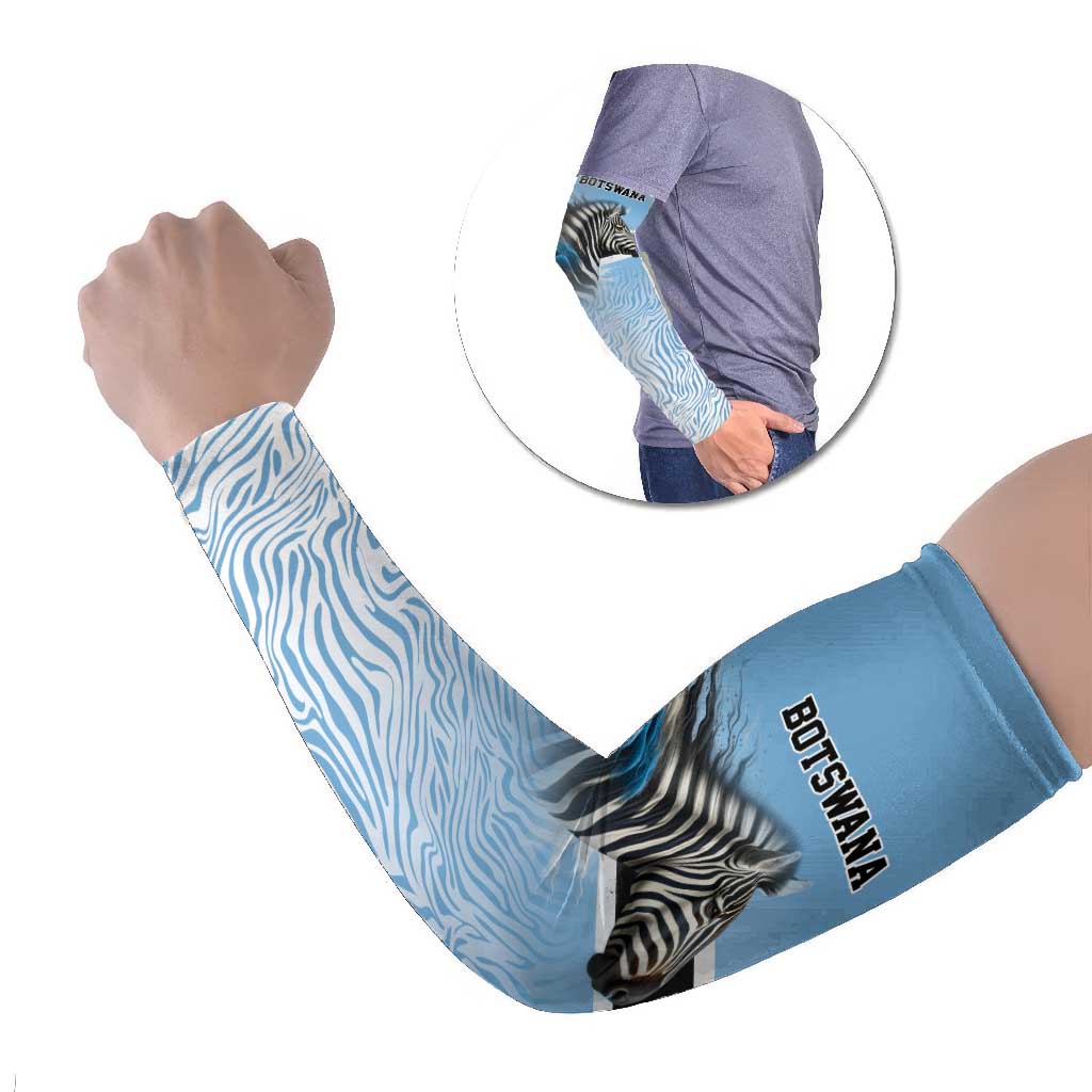 Botswana Independence Day 1966 Arm Sleeves Tribal Zebra Skins Pattern - Wonder Print Shop