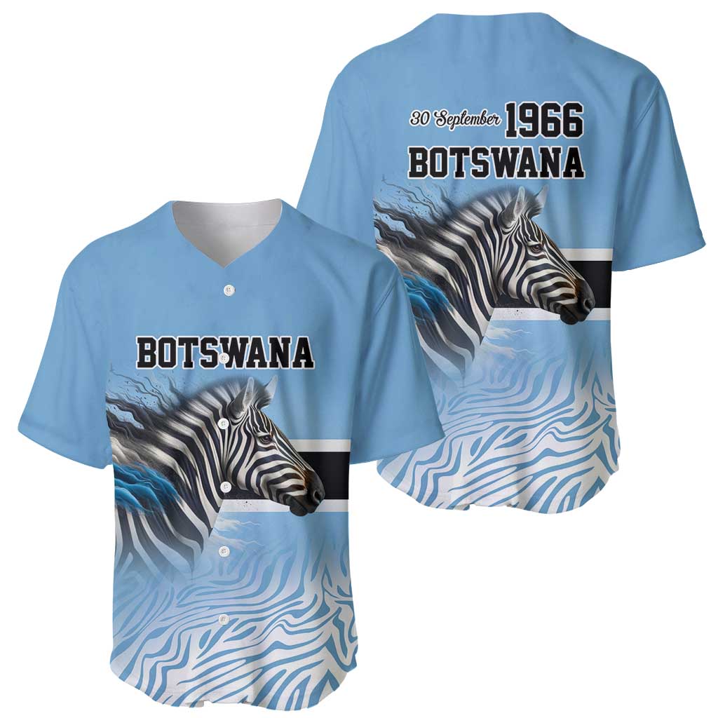Botswana Independence Day 1966 Baseball Jersey Tribal Zebra Skins Pattern - Wonder Print Shop