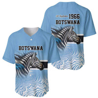 Botswana Independence Day 1966 Baseball Jersey Tribal Zebra Skins Pattern - Wonder Print Shop