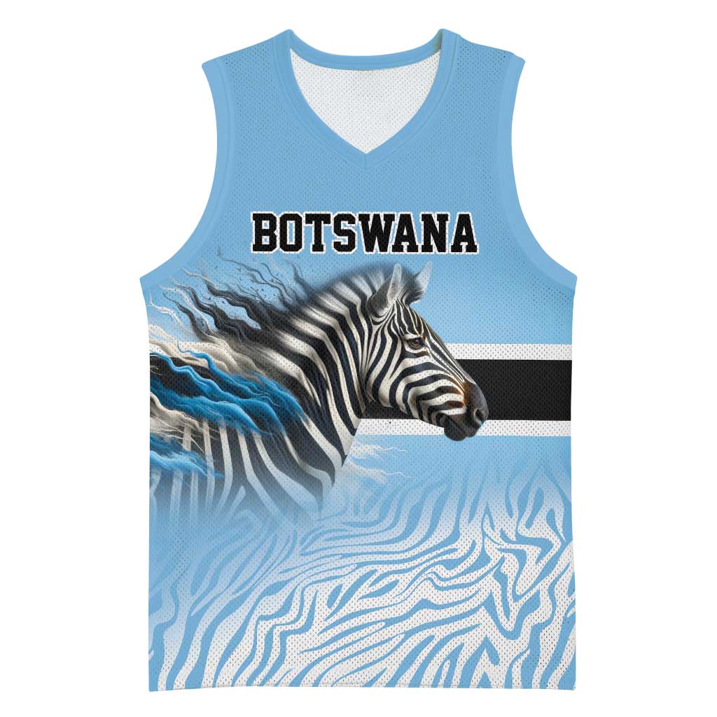 Botswana Independence Day 1966 Basketball Jersey Tribal Zebra Skins Pattern - Wonder Print Shop