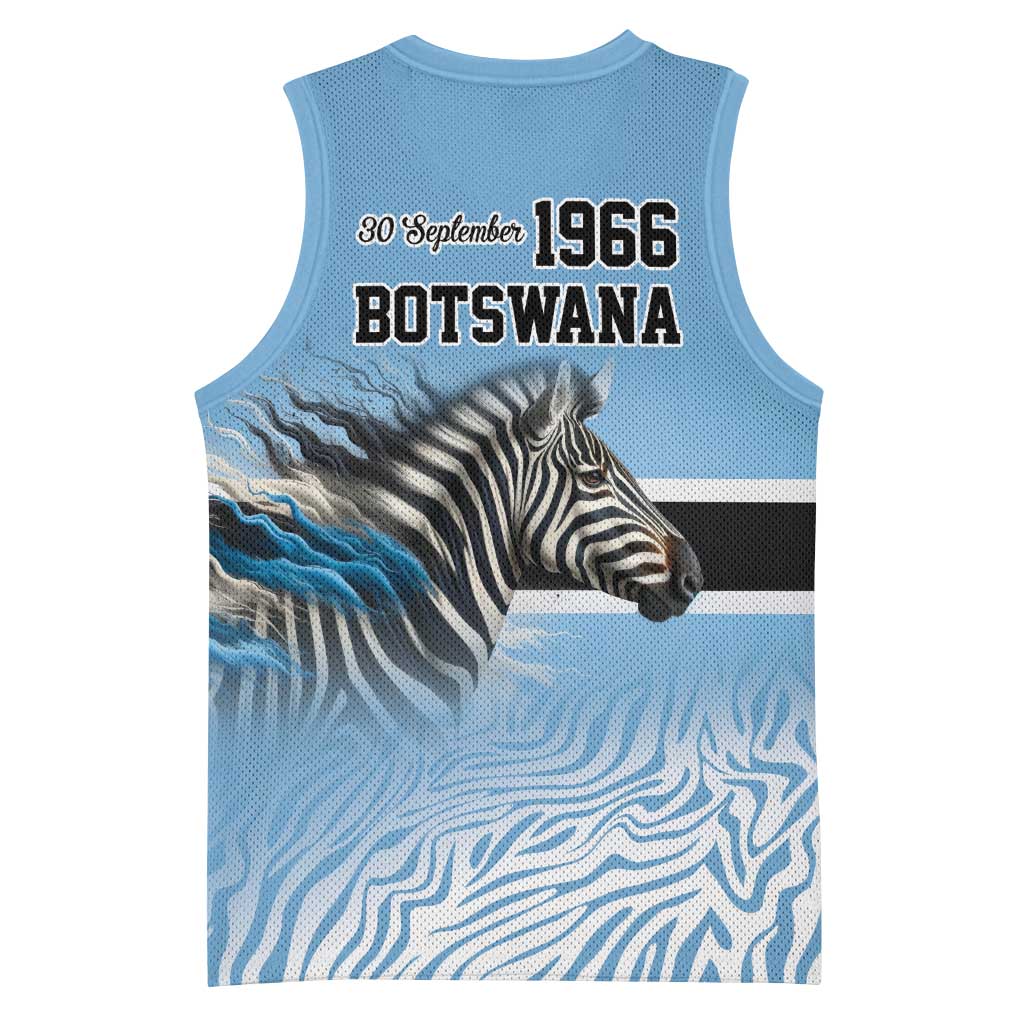 Botswana Independence Day 1966 Basketball Jersey Tribal Zebra Skins Pattern - Wonder Print Shop