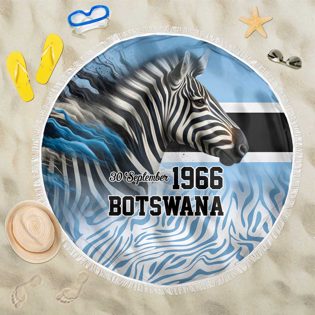 Botswana Independence Day 1966 Beach Blanket Tribal Zebra Skins Pattern - Wonder Print Shop