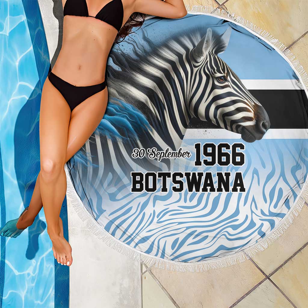 Botswana Independence Day 1966 Beach Blanket Tribal Zebra Skins Pattern - Wonder Print Shop