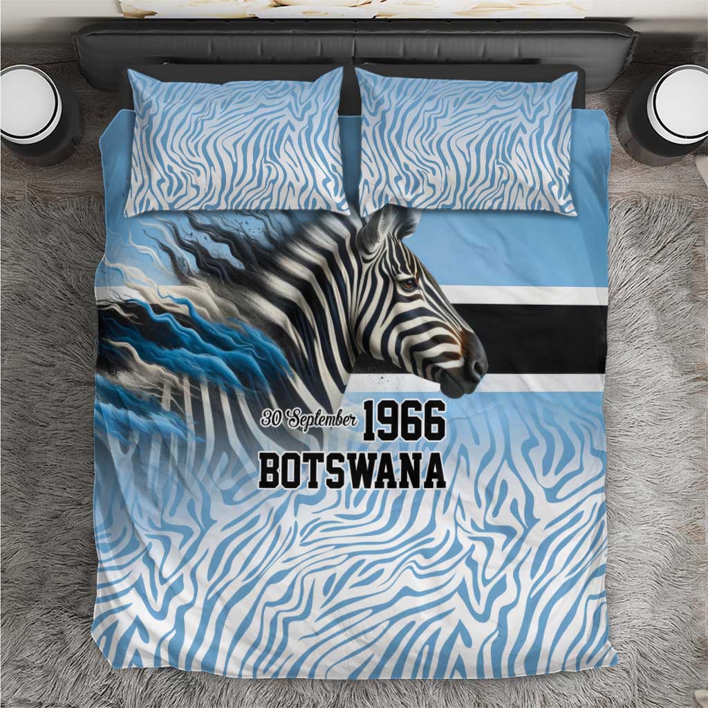 Botswana Independence Day 1966 Bedding Set Tribal Zebra Skins Pattern - Wonder Print Shop