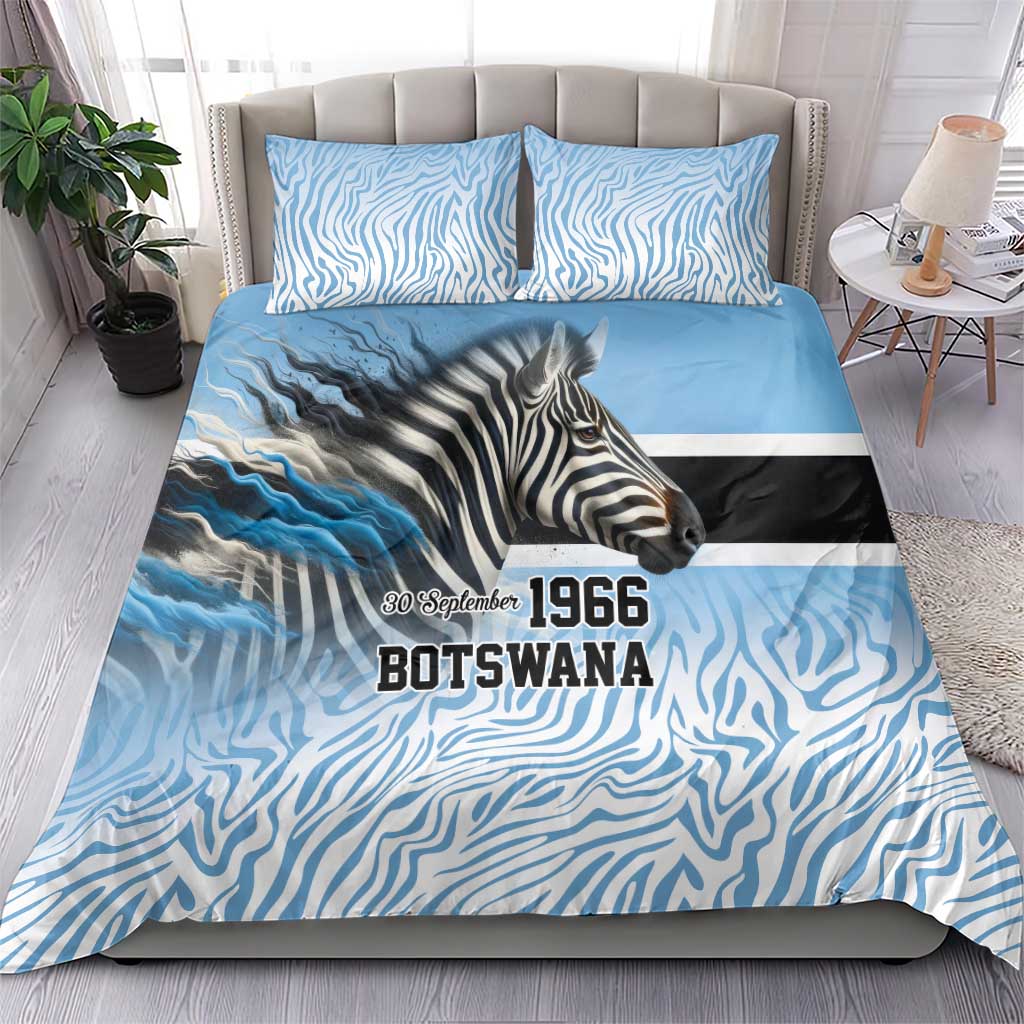Botswana Independence Day 1966 Bedding Set Tribal Zebra Skins Pattern - Wonder Print Shop