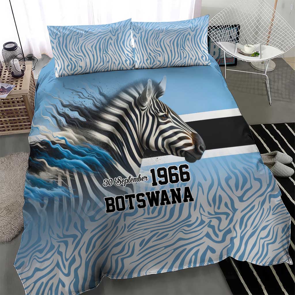 Botswana Independence Day 1966 Bedding Set Tribal Zebra Skins Pattern - Wonder Print Shop