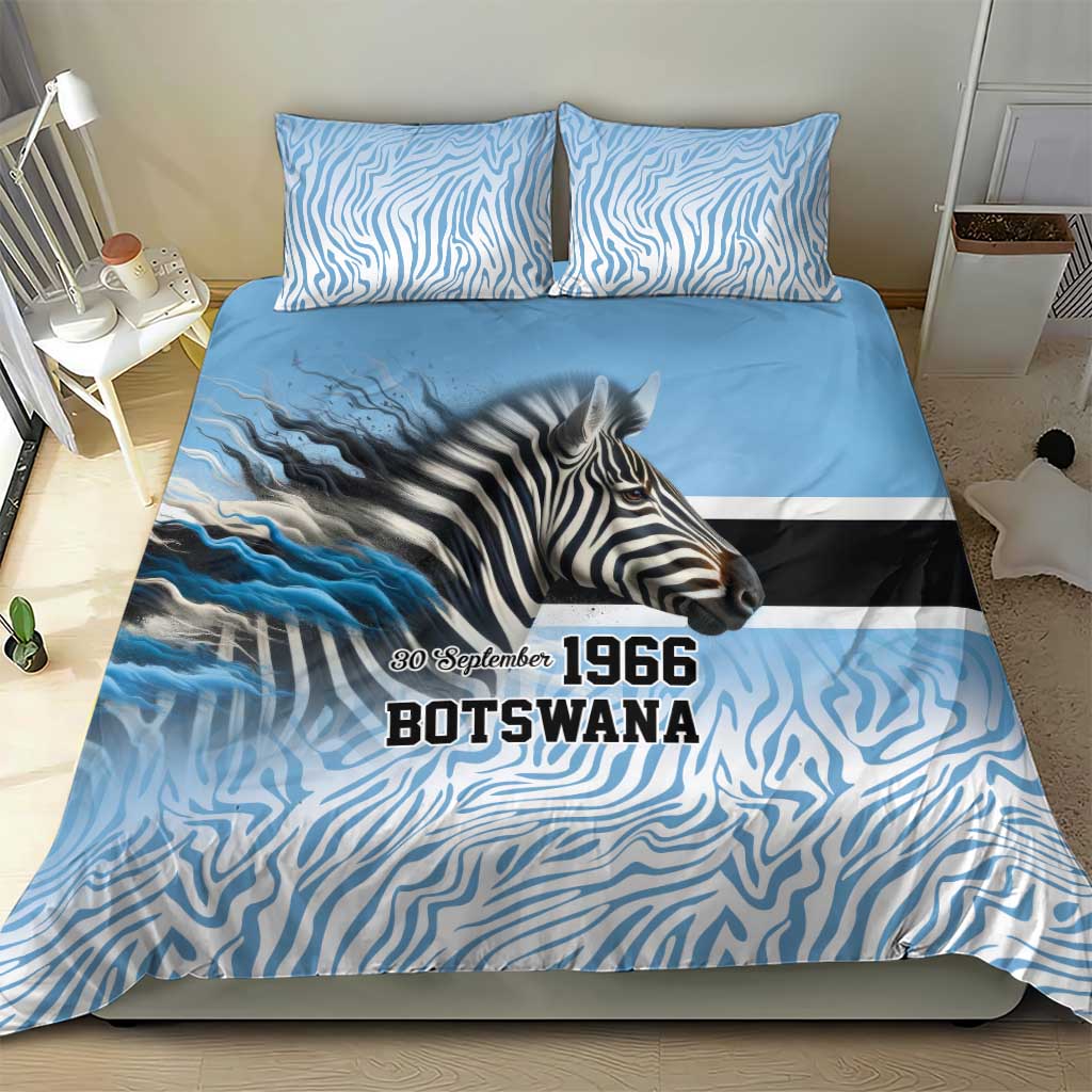 Botswana Independence Day 1966 Bedding Set Tribal Zebra Skins Pattern - Wonder Print Shop