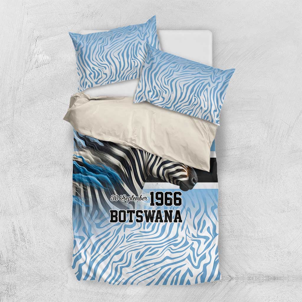 Botswana Independence Day 1966 Bedding Set Tribal Zebra Skins Pattern - Wonder Print Shop