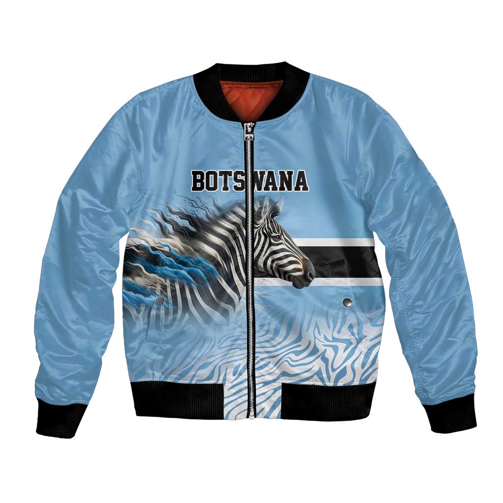 Botswana Independence Day 1966 Bomber Jacket Tribal Zebra Skins Pattern - Wonder Print Shop