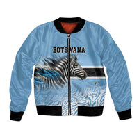 Botswana Independence Day 1966 Bomber Jacket Tribal Zebra Skins Pattern - Wonder Print Shop