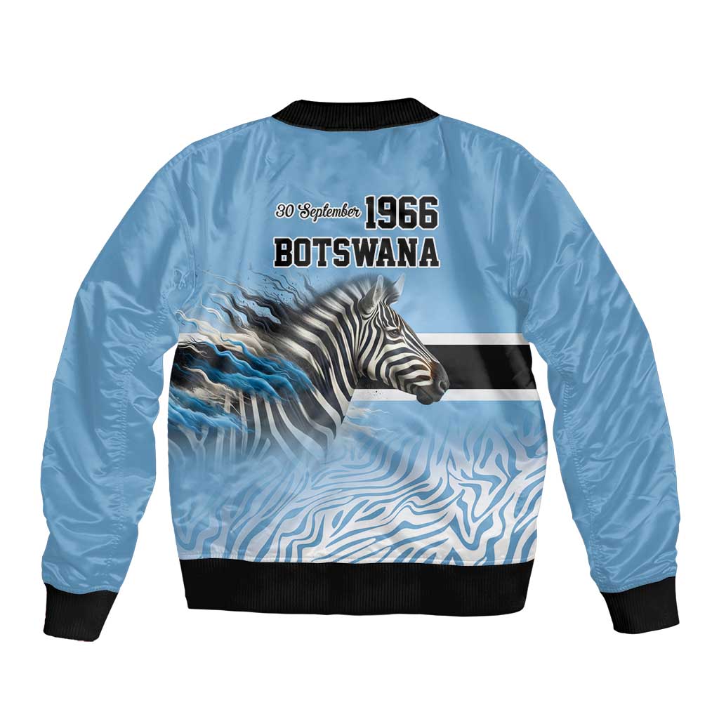 Botswana Independence Day 1966 Bomber Jacket Tribal Zebra Skins Pattern - Wonder Print Shop