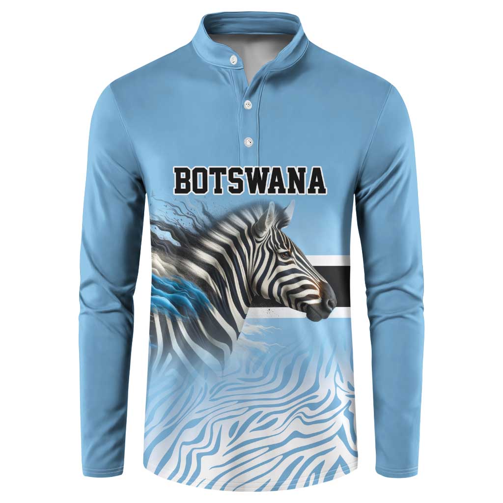 Botswana Independence Day 1966 Button Sweatshirt Tribal Zebra Skins Pattern - Wonder Print Shop