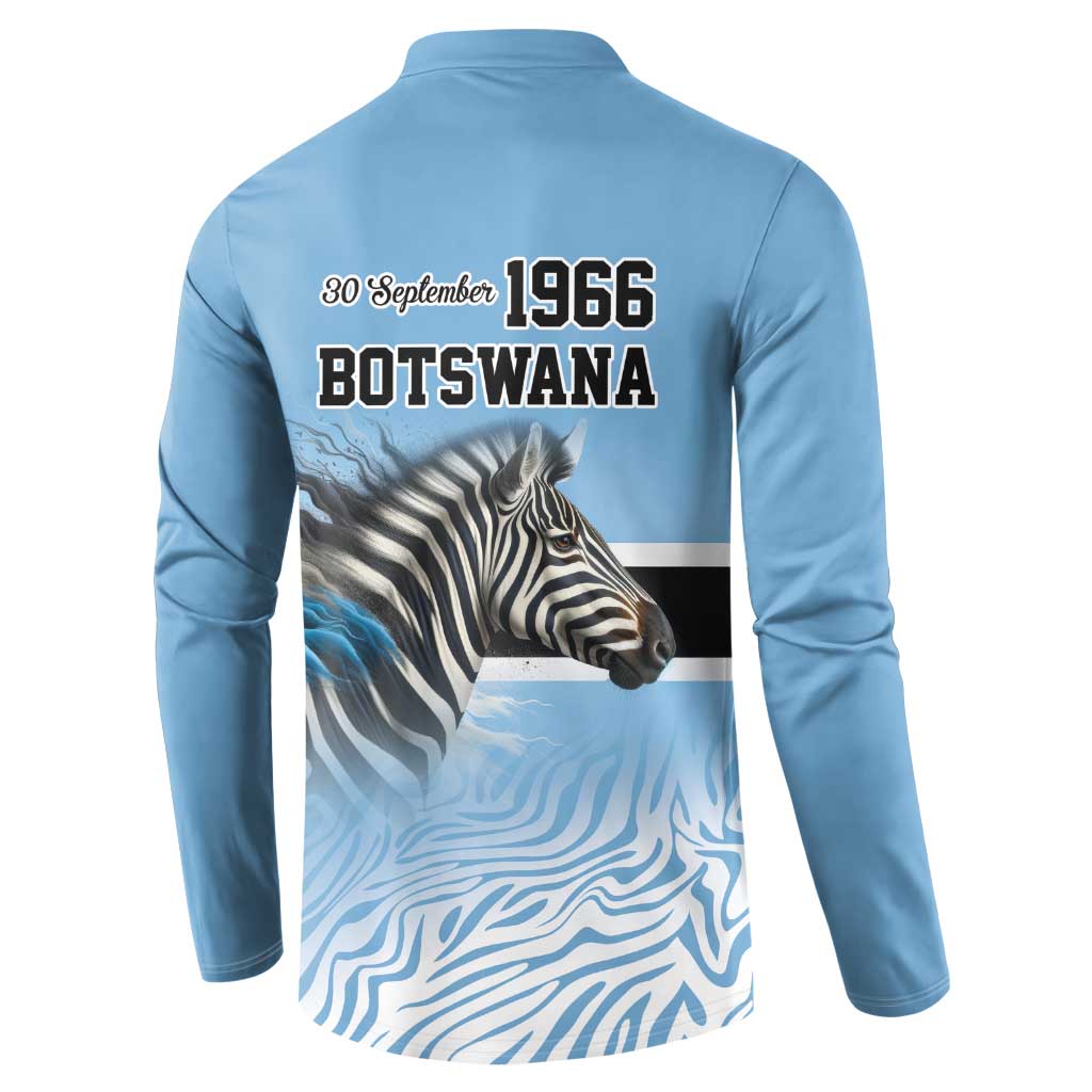 Botswana Independence Day 1966 Button Sweatshirt Tribal Zebra Skins Pattern - Wonder Print Shop