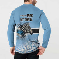 Botswana Independence Day 1966 Button Sweatshirt Tribal Zebra Skins Pattern - Wonder Print Shop