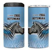 Botswana Independence Day 1966 4 in 1 Can Cooler Tumbler Tribal Zebra Skins Pattern - Wonder Print Shop