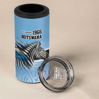 Botswana Independence Day 1966 4 in 1 Can Cooler Tumbler Tribal Zebra Skins Pattern - Wonder Print Shop