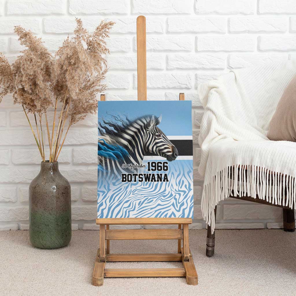 Botswana Independence Day 1966 Canvas Wall Art Tribal Zebra Skins Pattern - Wonder Print Shop