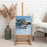 Botswana Independence Day 1966 Canvas Wall Art Tribal Zebra Skins Pattern - Wonder Print Shop