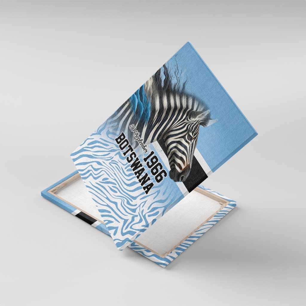 Botswana Independence Day 1966 Canvas Wall Art Tribal Zebra Skins Pattern - Wonder Print Shop