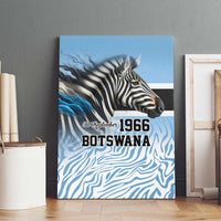Botswana Independence Day 1966 Canvas Wall Art Tribal Zebra Skins Pattern - Wonder Print Shop