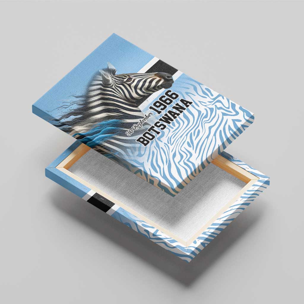 Botswana Independence Day 1966 Canvas Wall Art Tribal Zebra Skins Pattern - Wonder Print Shop