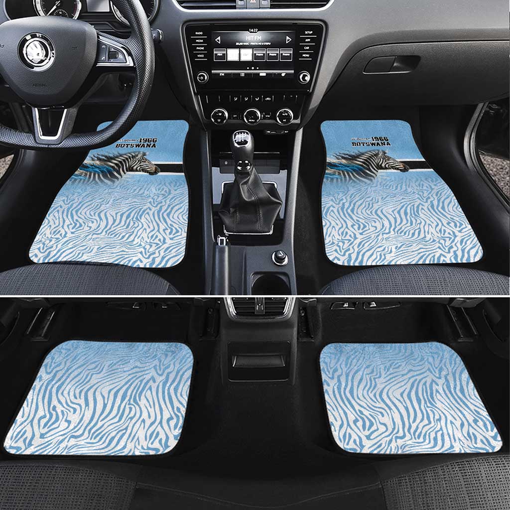 Botswana Independence Day 1966 Car Mats Tribal Zebra Skins Pattern - Wonder Print Shop