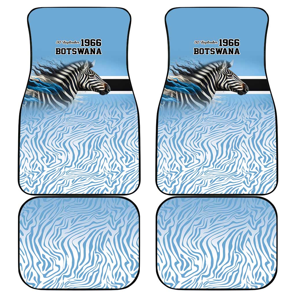 Botswana Independence Day 1966 Car Mats Tribal Zebra Skins Pattern - Wonder Print Shop