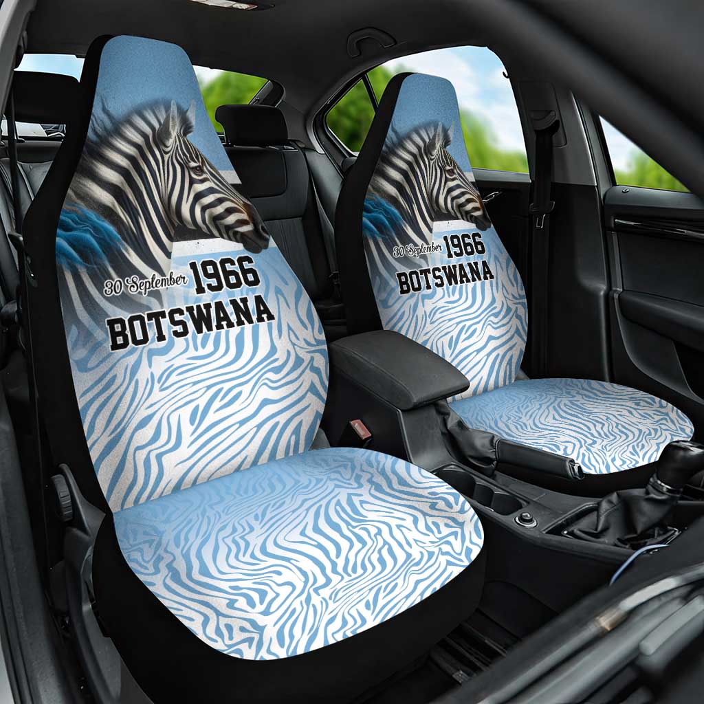 Botswana Independence Day 1966 Car Seat Cover Tribal Zebra Skins Pattern - Wonder Print Shop