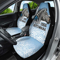 Botswana Independence Day 1966 Car Seat Cover Tribal Zebra Skins Pattern - Wonder Print Shop