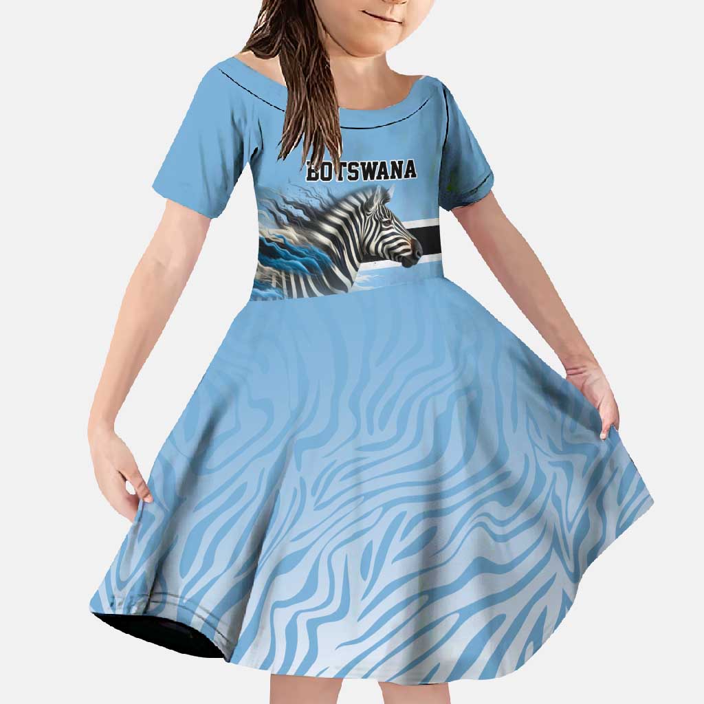Botswana Independence Day 1966 Family Matching Off Shoulder Maxi Dress and Hawaiian Shirt Tribal Zebra Skins Pattern - Wonder Print Shop