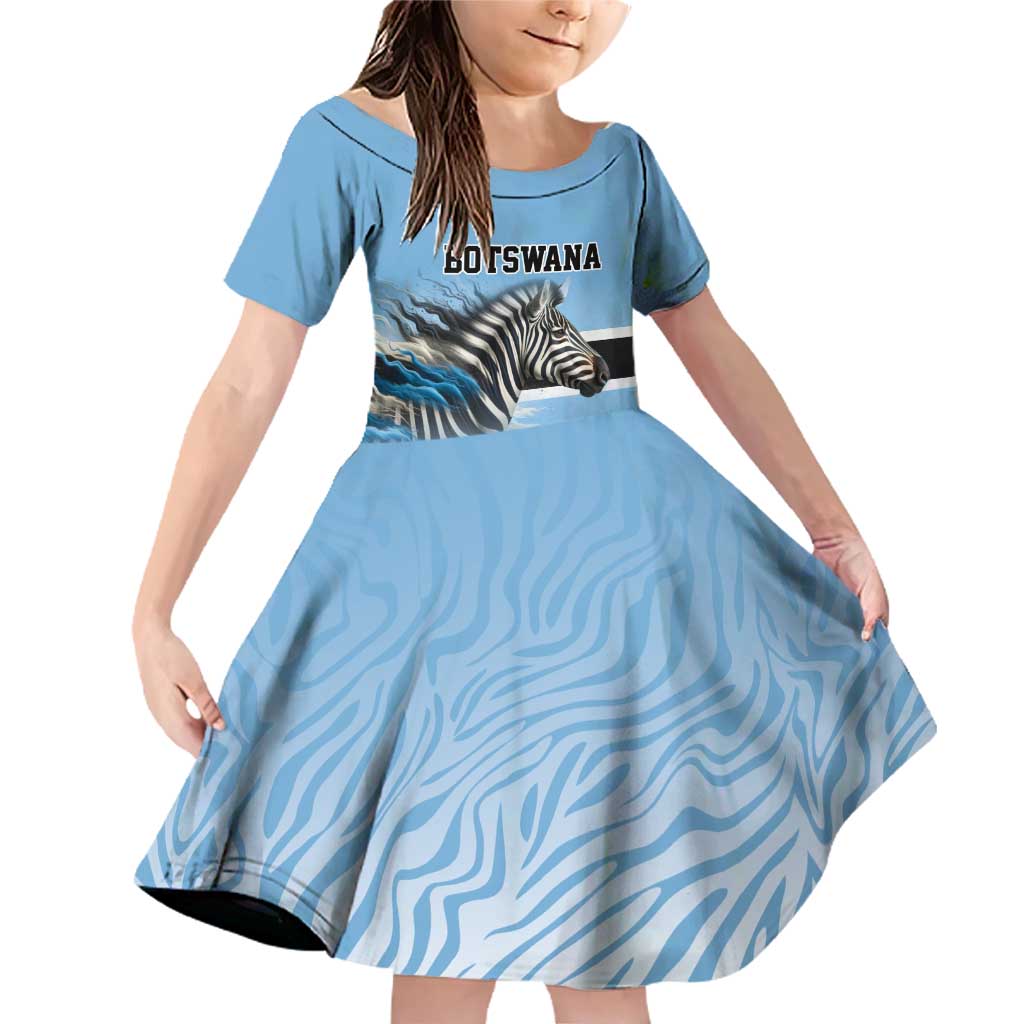 Botswana Independence Day 1966 Family Matching Off Shoulder Short Dress and Hawaiian Shirt Tribal Zebra Skins Pattern - Wonder Print Shop
