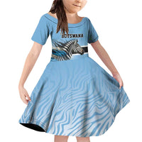 Botswana Independence Day 1966 Family Matching Off Shoulder Short Dress and Hawaiian Shirt Tribal Zebra Skins Pattern - Wonder Print Shop