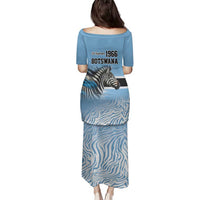 Botswana Independence Day 1966 Family Matching Puletasi and Hawaiian Shirt Tribal Zebra Skins Pattern - Wonder Print Shop