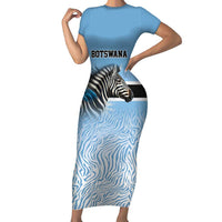 Botswana Independence Day 1966 Family Matching Short Sleeve Bodycon Dress and Hawaiian Shirt Tribal Zebra Skins Pattern - Wonder Print Shop
