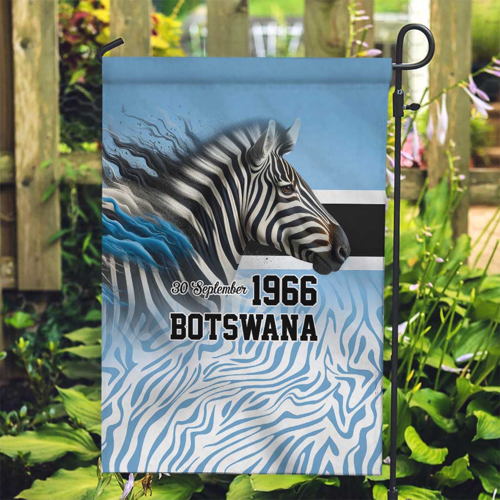 Botswana Independence Day 1966 Garden Flag Tribal Zebra Skins Pattern - Wonder Print Shop